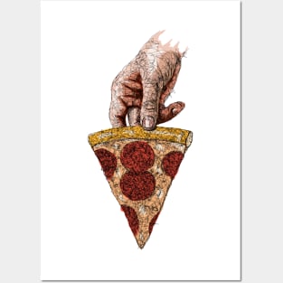 Take a slice of pizza drawing with scribble art Posters and Art